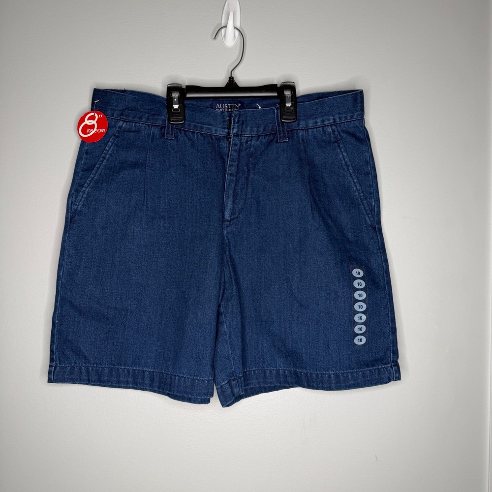 Austin Clothing Co Denim Shorts Women Size 10 Blue 8 Inch Inseam 100% Cotton